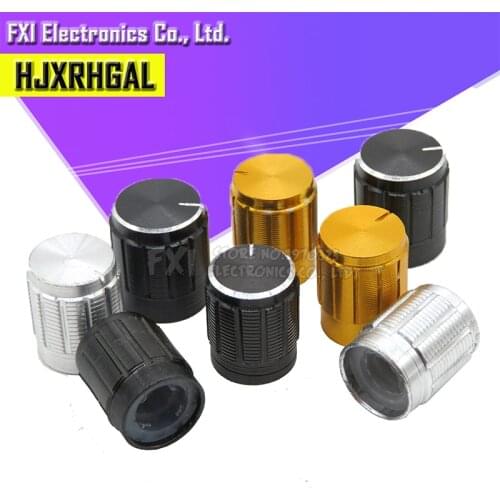 10PCS aluminum alloy 13*17mm 15*17mm potentiometer 13*17 15*17 knob rotation switch volume control knob black silvery