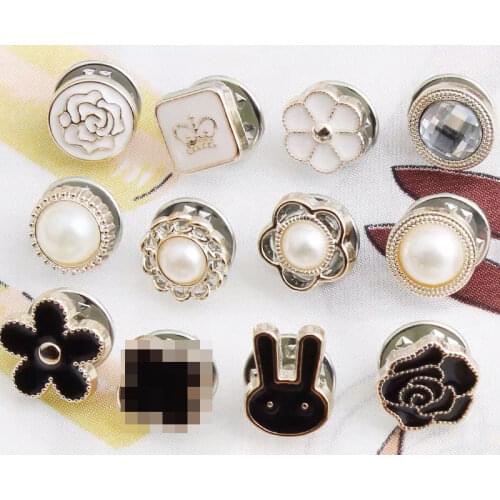 10pcs/Set Sewing-free Fashion Pearl Cufflinks Set Shirt Brooch Buttons Womens Clothing Decoration Accessories