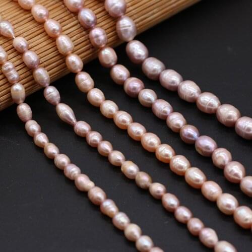 High Quality 100% A Natural Freshwater Pearl Rice Shape Purple Loose Beads for Jewelry Making Bracelet Necklace Accessories Gift