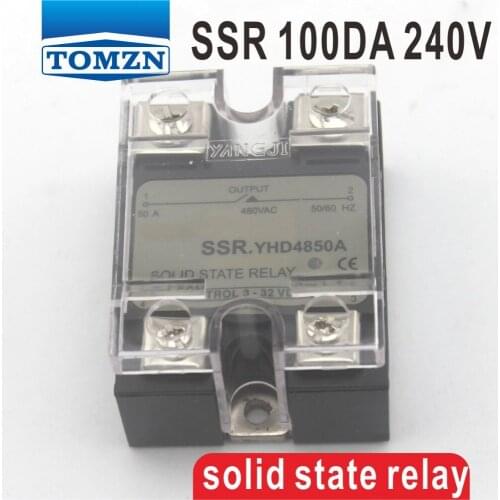 100DA SSR Control 3-32V DC output 12~240VAC single phase AC solid state relay