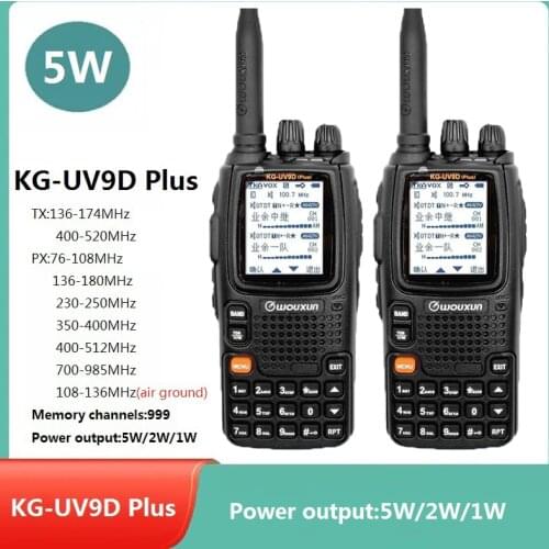 2pcs Wouxun KG-UV9D Plus Walkie Talkie Radio Transceive 7 Band Reception Air Band Police Frequency VHF UHF Two Way Radio Station
