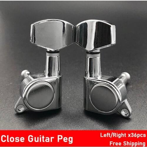 36pcs Enclosed Acoustic Electric Guitar Machine Heads Tuning Pegs Button Guitar Accessories Chrome