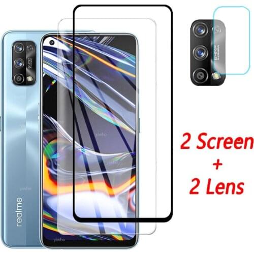 4 IN 1 On for OPPO Realme 7 Pro Glass Screen Protector for Realme x7 Pro 7 Film Protective Tempered Camera Len Glass Film X 7PRO