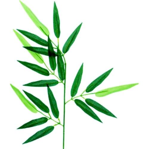 50 PCS Artificial Green Bamboo Leaves Fake Green Plants Greenery Leaves for Home Hotel Office Party Decoration