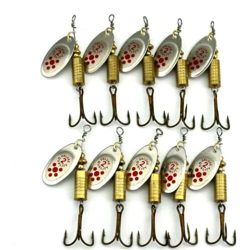 50PCS hard metal sequin spinner spoon fishing lures 7.3g 6.7cm 4#Japan hooks wobble bass fishing tackles pesca fishing baits