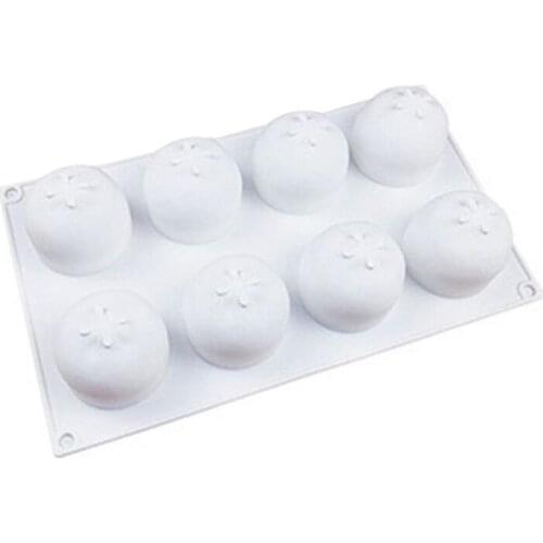 8 Cavity Orange Shape Silicone Mold for DIY Fondant Chocolate Candy Baking Decor