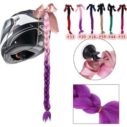 Motorcycle Accessories Motorcycle Bicycle Pigtail Full Face Helmet Twist Gradient Braids Ponytail Decor