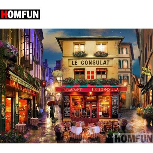 HOMFUN Full Square/Round Drill 5D DIY Diamond Painting "the view of the city" Embroidery Cross Stitch 5D Home A08195