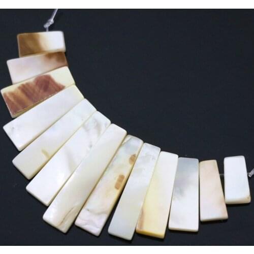 Charms natural abalone white mother shell 13pcs long rectangle stick pendant hot sale jewelry B1152