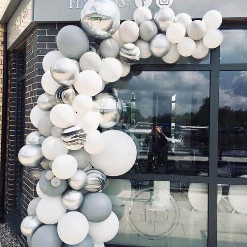 143pcs Agate Balloons Garland Kit Marble Black White Balloon Arch Party Decorations Birthday Wedding Baby Shower Party Supplies