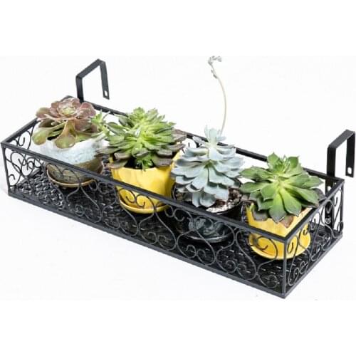 Flower Pot Stand Rack Deck Rail Flowerpot Shelf Balcony Rail Planter Shelf Fence Railing Flower Pots Holder
