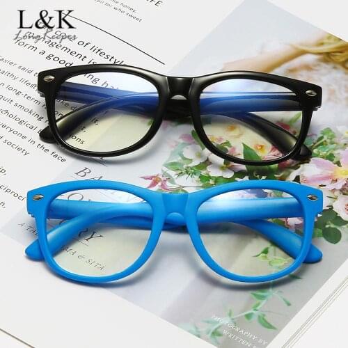 LongKeeper Anti Blue Light Kids Glasses Children Square Optical Frame Eyeware Boys Girls Clear Lens Computer Eyeglasses UV400
