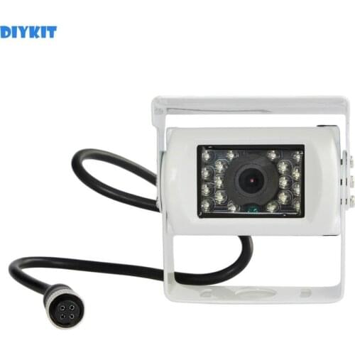 DIYKIT 4PIN HD CCD IR Night Vision Car Rear View Reversing Parking Camera for Truck Van Bus Lorry White
