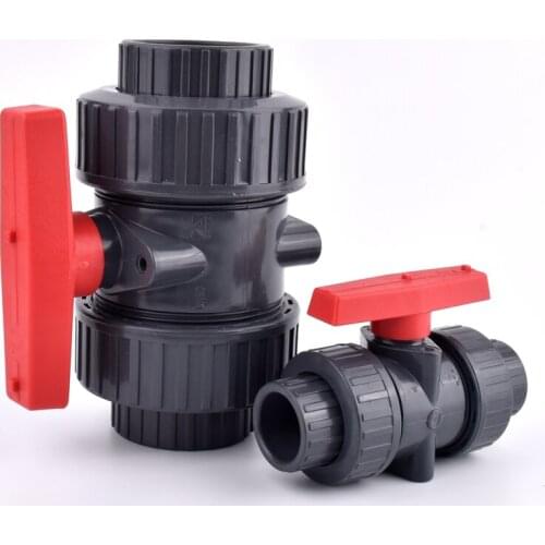 1pc I.D 20~110mm UPVC Union Ball Valve Aquarium Fish Tank Drainage Gate Valve Irrigation Adapter Industrial Water Pipe Fittings