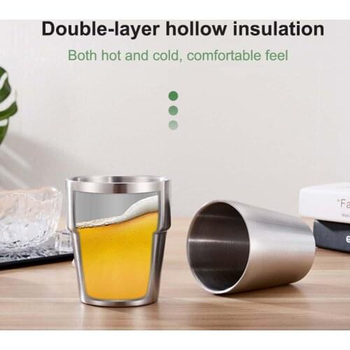 201 Stainless Steel Double-Layer Heat Insulation Beer Coffee Water Drinking Cup