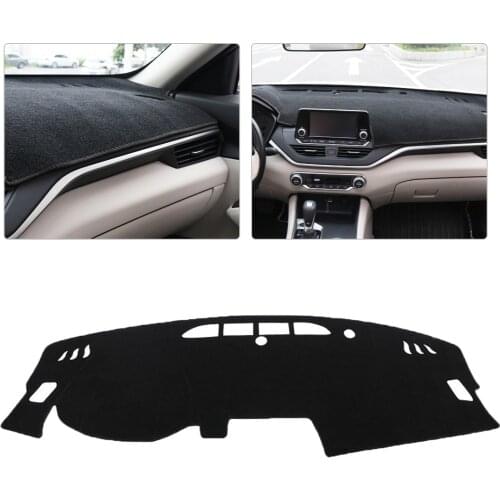 DWCX New Felt fabric Car Dashboard Dash Mat Cover Pad SunShade Carpet Black Fit For Nissan Teana Altima 2019