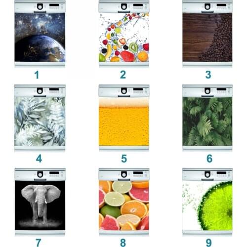 Fantasy Self Adhesive Dishwasher Sticker Fruit Space Fridge Door Sticker Wallpaper Wall Sticker Door Cover kitchen accessories
