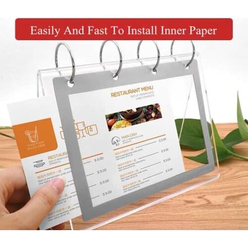 A6 Acrylic flip table card holders sign poster display stand menu paper frame