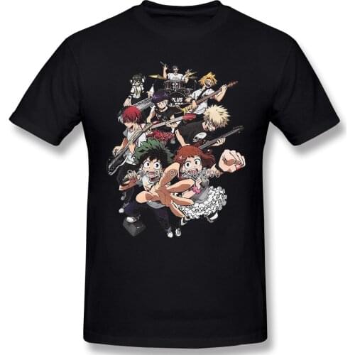 Men Clothing My Hero Academia T-Shirt Class 1-A Music Classic Fashion Short Sleeve Cotton Tees Harajuku TShirt Streetwear