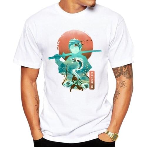 TEEHUB Fashion Men T-Shirt Ukiyo e Breath of Water Printed Hipster Tshirts Short Sleeve Casual Tee Funny Anime Tops
