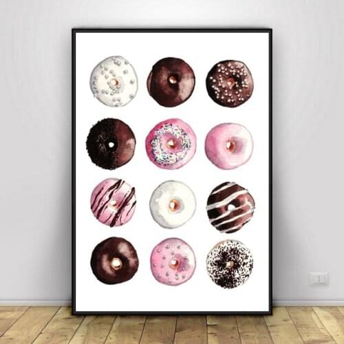 Breakfast A Dozen Donuts Print canvas painting Wall art Picture for Living Room Art poster Decoration Picture morden print wall