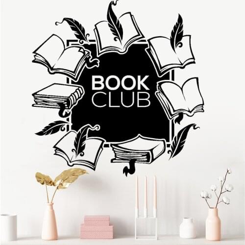 Book Club Wall Decal Vintage Edition Book Guill Vinyl Self-adhesive Wall Stickers Nursery Teen Bedroom Home Decoration Z436