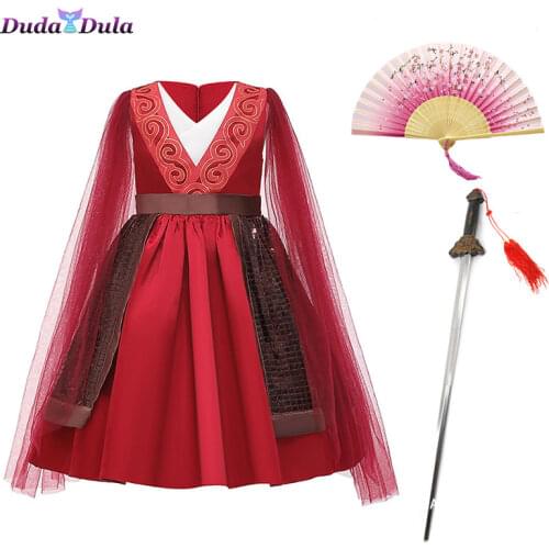 Mulan Costume Girl New Years Girl Costume for children anime clothes cosplay Carnival costumes fancy dress for children