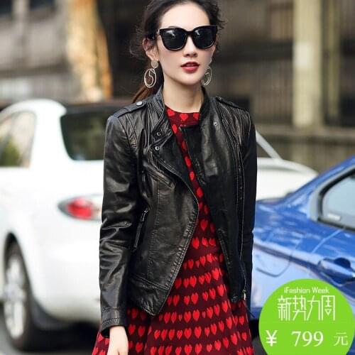 Leather Jacket Women Sheepskin Genuine Leather Jacket Slim Motorcycle Real Leather Jacket Plus Size Chaqueta Mujer