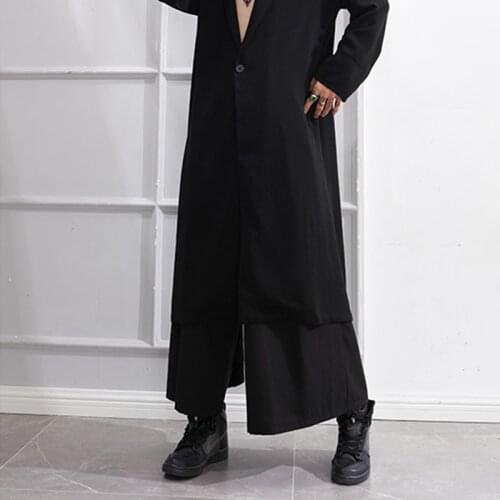 Four seasons dark Yamamoto mens casual pants hairstylist young mens and womens pleated skirt pants wide leg pants