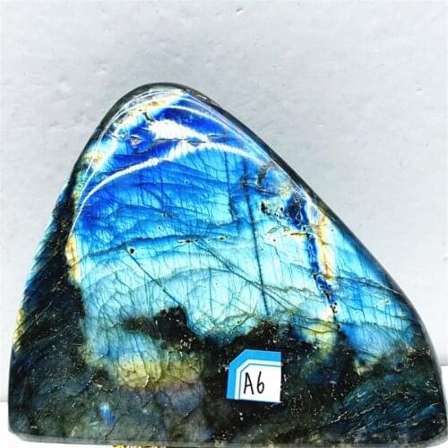 Natural Labradorite Rub Polished Sculpture with Crystal Mineral Specimen Home Decoration
