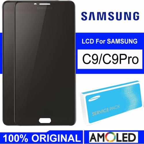 Original 6.0" AMOLED Display for SAMSUNG Galaxy C9 Pro LCD C9000 C9 LCD Touch Screen Digitizer Assembly Replacement Parts