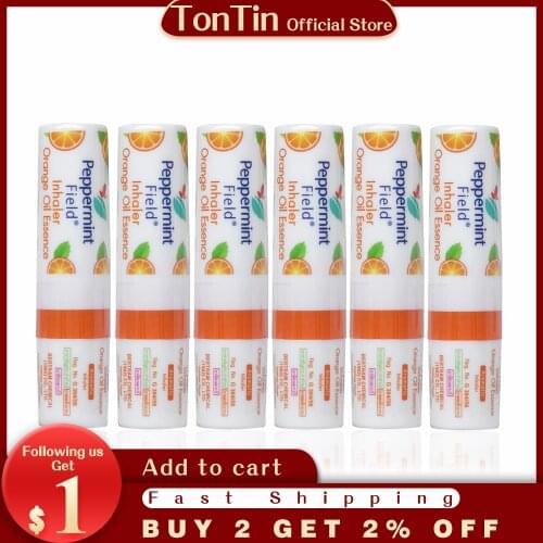 Thailand nasal inhaler Orange peppermint filed Refreshing Influenza Cold Headache Dizziness headache relief Fatigue inhaler