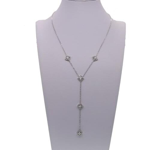 41+5cm chain square cz charm Y Style Long Chain Necklaces & Pendant Rose Gold Color lady sexy Necklaces Jewelry for women NEWEST