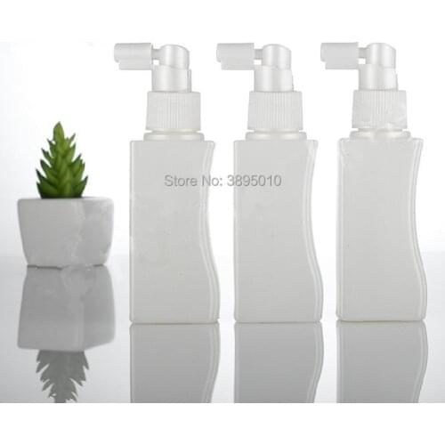 Plastic 100ml Empty Plastic Perfume Bottle 10/3OZ Women Makeup PE Container Spray Pot Square Jar F819