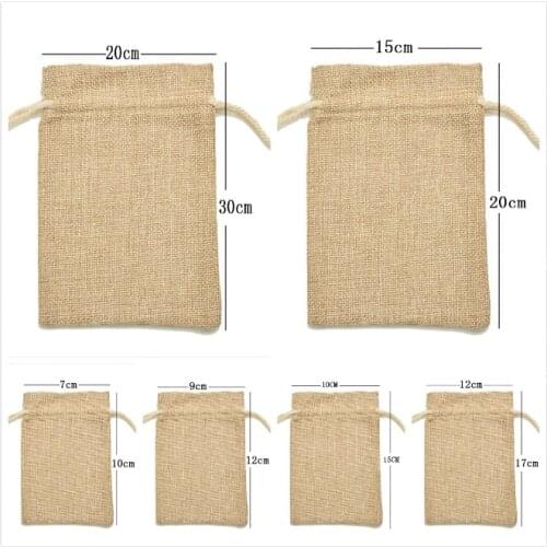 Gift Bags Drawstrings Gift Bags For Food Packaging Christmas Gift Bag Cookies Bag Birthday Burlap Jute Sacks Vintage Weddings