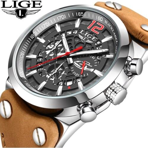 Reloj Hombre 2020 New Casual Leather Quartz Watches Mens Business Brand Top Waterproof Wrist Watch For Men Sport Chronograph+Box