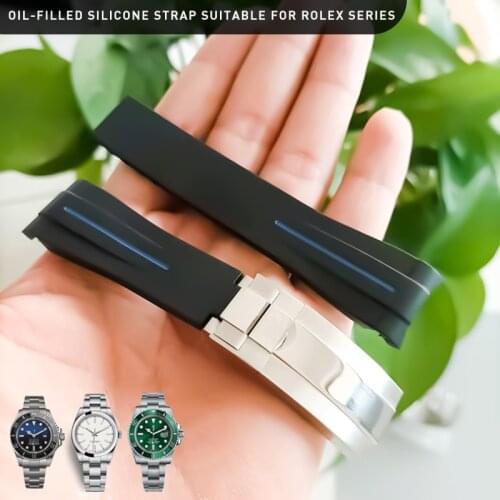 Quality Watchbands Fit For Rolex DAYTONA GMT Oyster SUBMARINER Watch Accessories Rubber Watch Band Strap Silicone Watch Bracelet