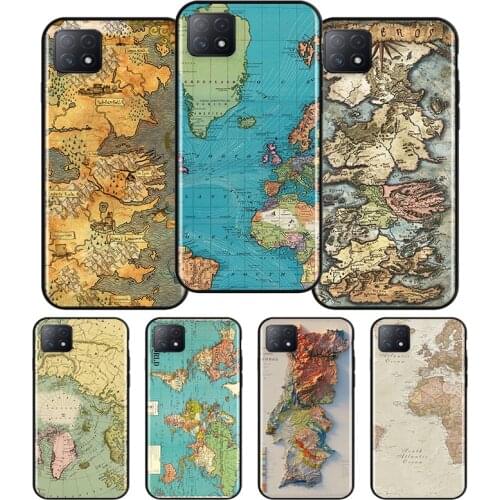 Worid Map travel Silicone For OPPO AX7 A1K A94 A93 A92S A73 A72 A53S A52 A32 A31 A12E A11X A9 A5 2020 Soft Phone Case