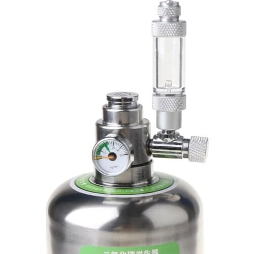 Aquarium DIY CO2 Generator System Stainless Steel Bottle Tools with Pressure Gauge Automatic Pressure Relief Valve P15D