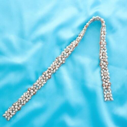 Rhinestone DIY Appliques Trims Crystal Accessory Wedding Dresses Costume Wide Sew On Chain DIY S133