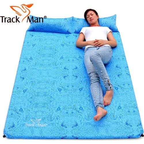 TrackMan outdoor double inflatable cushion pad moisture pad thickening widening oversized couple camping mat