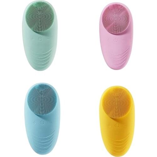 Sonic Face Cleansing Brush Rechargeable 5 Speed Vibrating Waterproof Silicone 27RC