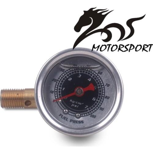 Universal Fuel Pressure Liquid Filled Regulator Gauge Adapter Kit 0-100PSI Oil Press Gauge Fuel Gauge