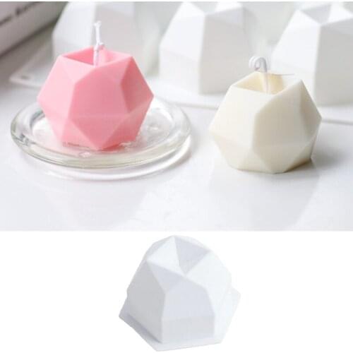 Eight-sided Candle Mold Multilateral Face Cube DIY Handmade Aromatherapy Soap Mould 3D Geometric Shape Silicone Mold Crafts