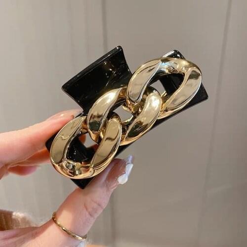 Female Gold Chain Hair Claws Temperament Hairpins for Hair Women Plate Hair Clip Elegant Temperament Hairgrips Hair Accessories