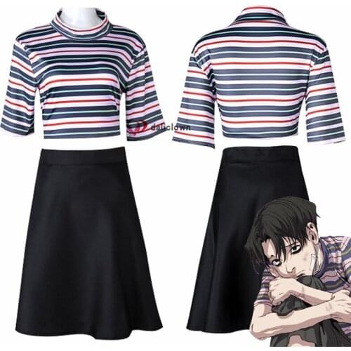 Manga Killing Stalking Yoonbum Yoon Bum Cosplay Costume Women Girls Casual T-Shirt+Skirt Carnival Halloween Uniform