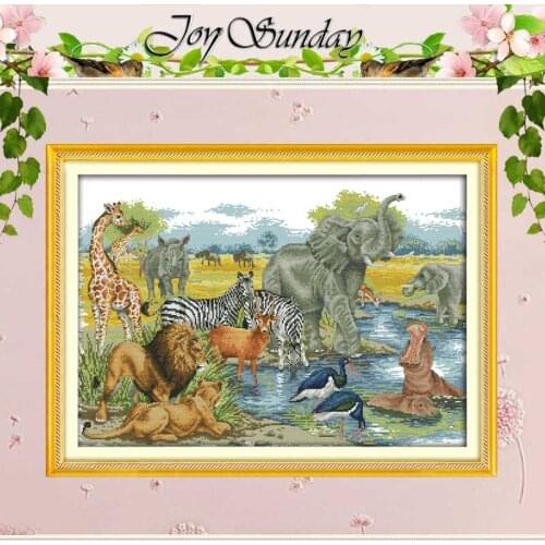 Animal World Patterns Counted Cross Stitch 11CT 14CT Cross Stitch Set Wholesale Chinese Cross-stitch Kits Embroidery Needlework