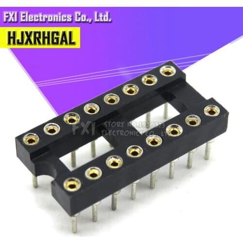 10pcs Round Hole 16 Pins 2.54MM DIP 2.54 DIP16 IC Sockets Adaptor Solder Type 16 PIN IC Connector new