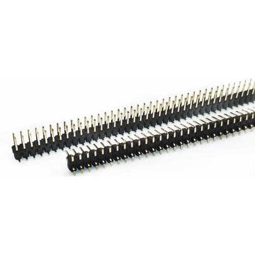 100Pcs 2.54mm Pin Header SMT 2X2/3/4/5/6/7/8/10/12/15/20/30/40P L11mm Board spacer Double row single plastic Gold-plated