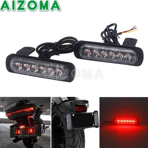 12V Motorcycle Cafe Racer B6 Red LED Rear Tail Light Brake Taillight Stop License Plate Lamp Universal For Honda Kawasaki